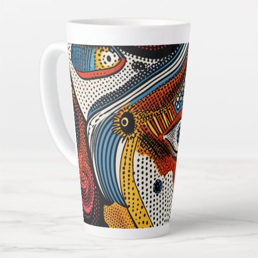 Pop Art Color Splash Combo カフェラテマグ (左アングル)