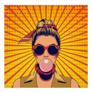 Pop Art Colorido Arte Moderna Vibrante ポスター