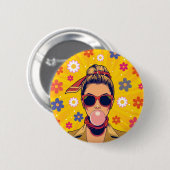  Pop Art Colorido  Arte Moderna Vibrante  缶バッジ (正面&裏面)