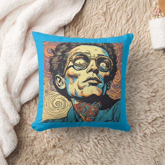 Pop Art Comic Book Character Psychedelic Pillow クッション (ブランケット)