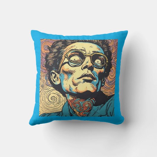 Pop Art Comic Book Character Psychedelic Pillow クッション (裏面)