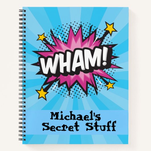 Pop-Art-Comic-Notizbuch personalisiert ノートブック (正面)