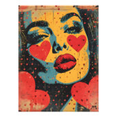 Pop Art de Rostro con Corazones フォトプリント (正面)