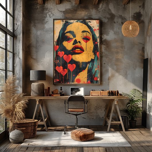 Pop Art Dramático: Mirada Enigmática フォトプリント