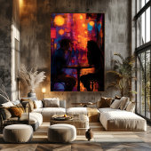 Pop Art: Encuentro Romántico Nocturno フォトプリント