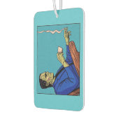 Pop Art Frankenstein Monster Drinking Tea Halftone カーエアーフレッシュナー (左)