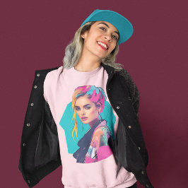 Pop-Art Frauenportrait - Stilvoll in die 80er Tシャツ