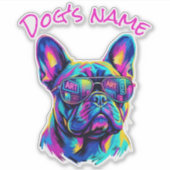 Pop Art French Bulldog NYC Personalized Name シール (正面)