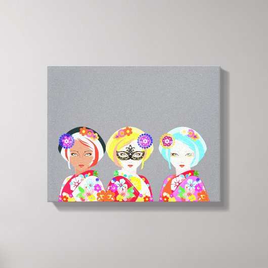 Pop Art Geishas キャンバスプリント (正面)