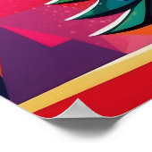 Pop Art Geometric Layered Christmas Tree  ポスター (角)