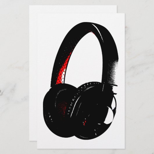 Pop Art Headphones 便箋 (正面/裏面)