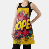 Pop Art Illustration with Bold Yellow 'NOPE エプロン (インサイチュ)