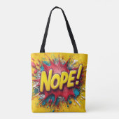 Pop Art Illustration with Bold Yellow 'NOPE トートバッグ (裏面)