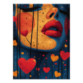 Pop Art Intenso: Rostro y Corazones フォトプリント (正面)