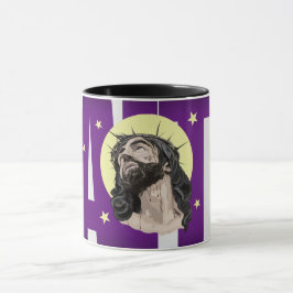 Pop Art Jesus Christ Purple Faith Mug - Taza Crist マグカップ