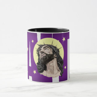 Pop Art Jesus Christ Purple Faith Mug - Taza Crist マグカップ