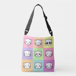 Pop Art Kawaii Cat Emoji クロスボディバッグ