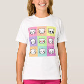 Pop Art Kawaii Cat Emoji Tシャツ (正面)