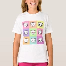 Pop Art Kawaii Cat Emoji Tシャツ
