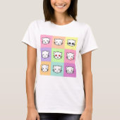 Pop Art Kawaii Cat Emoji Tシャツ (正面)