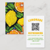 pop art lemons limes with qr code 名刺 (正面/裏面)