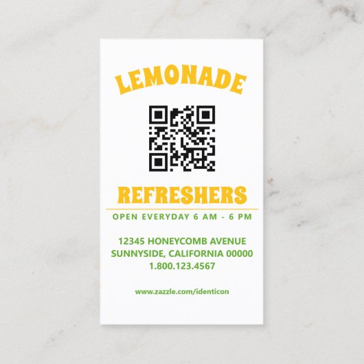 pop art lemons limes with qr code 名刺 (裏面)