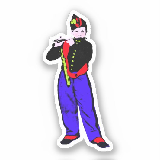 Pop Art Little Flutist (Manet) シール (正面)