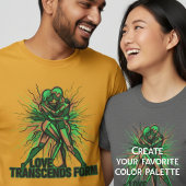 Pop Art Love Transcends Form Cyberpunk Couple Grap Tシャツ