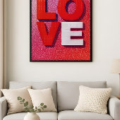 Pop Art LOVE Typography Abstract Valentine design  ポスター