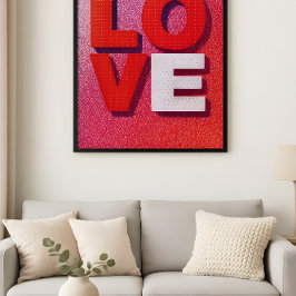 Pop Art LOVE Typography Abstract Valentine design  ポスター