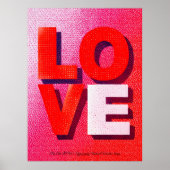 Pop Art LOVE Typography Abstract Valentine design  ポスター (正面)