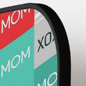 Pop Art MOM Love Pattern with Hearts & Bows (1) ピックルボールラケット (左詳細)