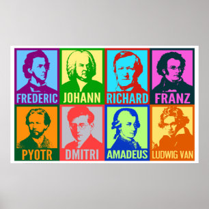 Pop Art Music Composers   Bright Mod ポスター