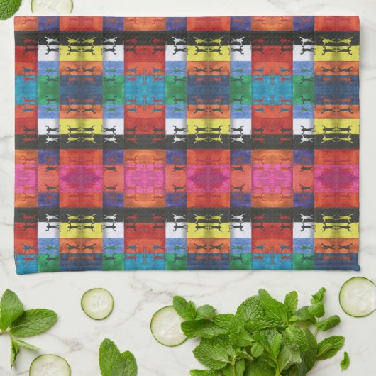 Pop art no.1 by Yeshaya Dank - unity & harmony キッチンタオル (折り畳み)