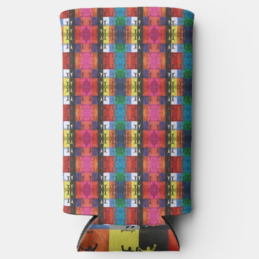 Pop art no.1 by Yeshaya Dank - unity & harmony スリム缶クーラー (正面)