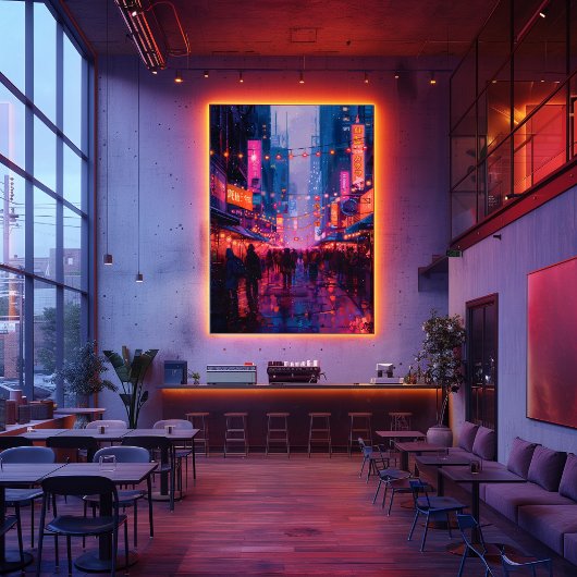 Pop Art: Noche en las Calles de Tokio フォトプリント