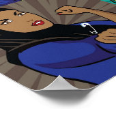 Pop art of multicultural Rosie the Riveters wearin ポスター (角)