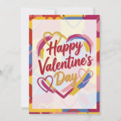 Pop Art Painterly Valentine's Day Postcard  シーズンカード (正面)