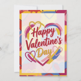 Pop Art Painterly Valentine's Day Postcard  シーズンカード