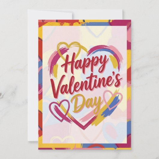 Pop Art Painterly Valentine's Day Postcard  シーズンカード (正面)