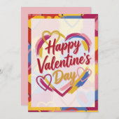 Pop Art Painterly Valentine's Day Postcard  シーズンカード (正面/裏面)
