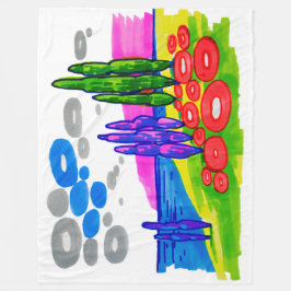 Pop Art Paradise – Bold Graphic Landscape フリースブランケット