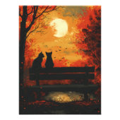 Pop Art: Pareja de Gatos bajo la Luna フォトプリント (正面)