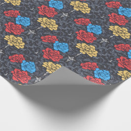 Pop Art Peonies Floral Wrapping Paper ラッピングペーパー