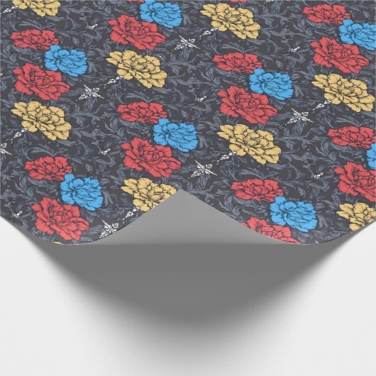 Pop Art Peonies Floral Wrapping Paper ラッピングペーパー (角)