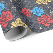 Pop Art Peonies Floral Wrapping Paper ラッピングペーパー (ロールコーナー)