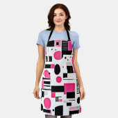 Pop Art Pink Geometry Design エプロン (着用した状態)