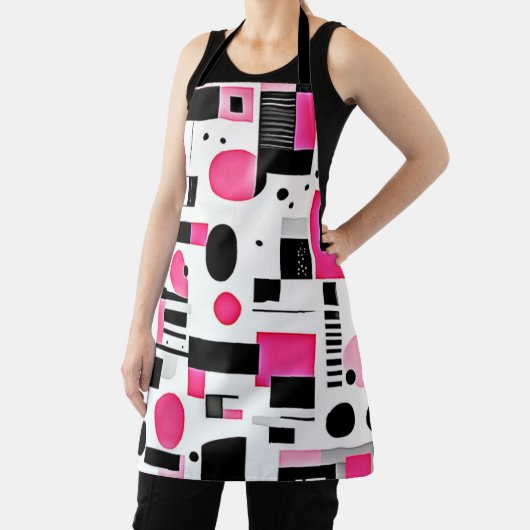 Pop Art Pink Geometry Design エプロン (インサイチュ)
