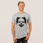 Pop Art Pomeranian For Pomeranian Dog Lovers トライブレンドＴシャツ (正面全面)