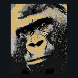 Pop Art Portrait of Gorilla Poster Print ポスター<br><div class="desc">Black & White Pop Art Mountain Gorilla Face Close Look Digital Artwork - Face of Gorilla Poster Print - Digital Wild Animals Photography Nature Art - Wild Mountain Primates Gorillas - Head of Gorilla Poster</div>
